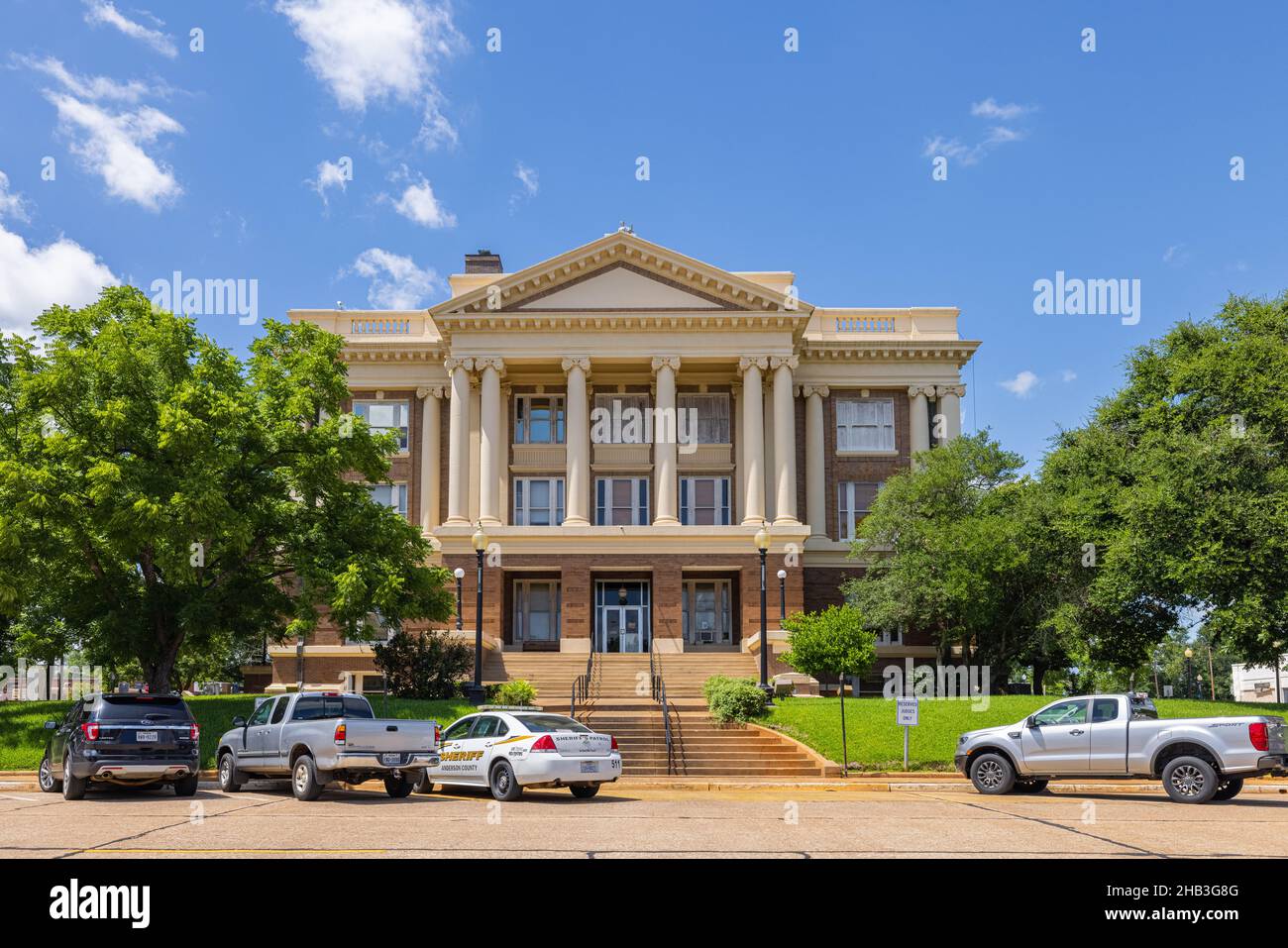 Palestine, Texas, USA - June 30, 2021: The Anderson County Courthouse