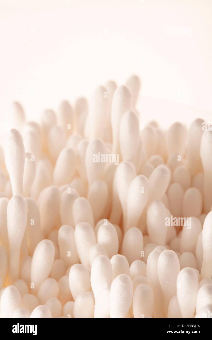 Macro stilllife of Cotton swabs, cotton buds Stock Photo Alamy