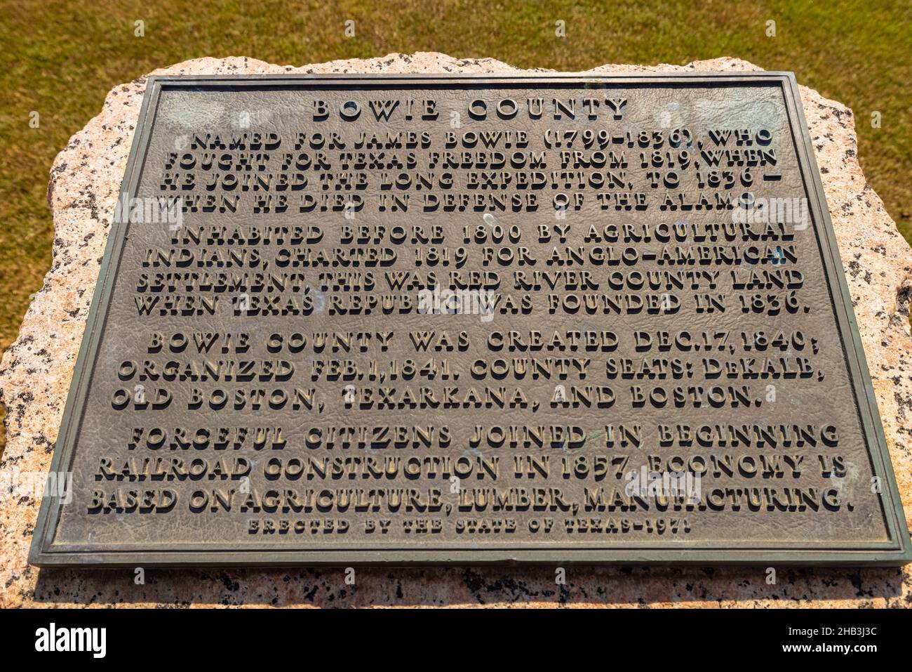 New Boston, Texas, USA September 26, 2021 Plaque with the History of