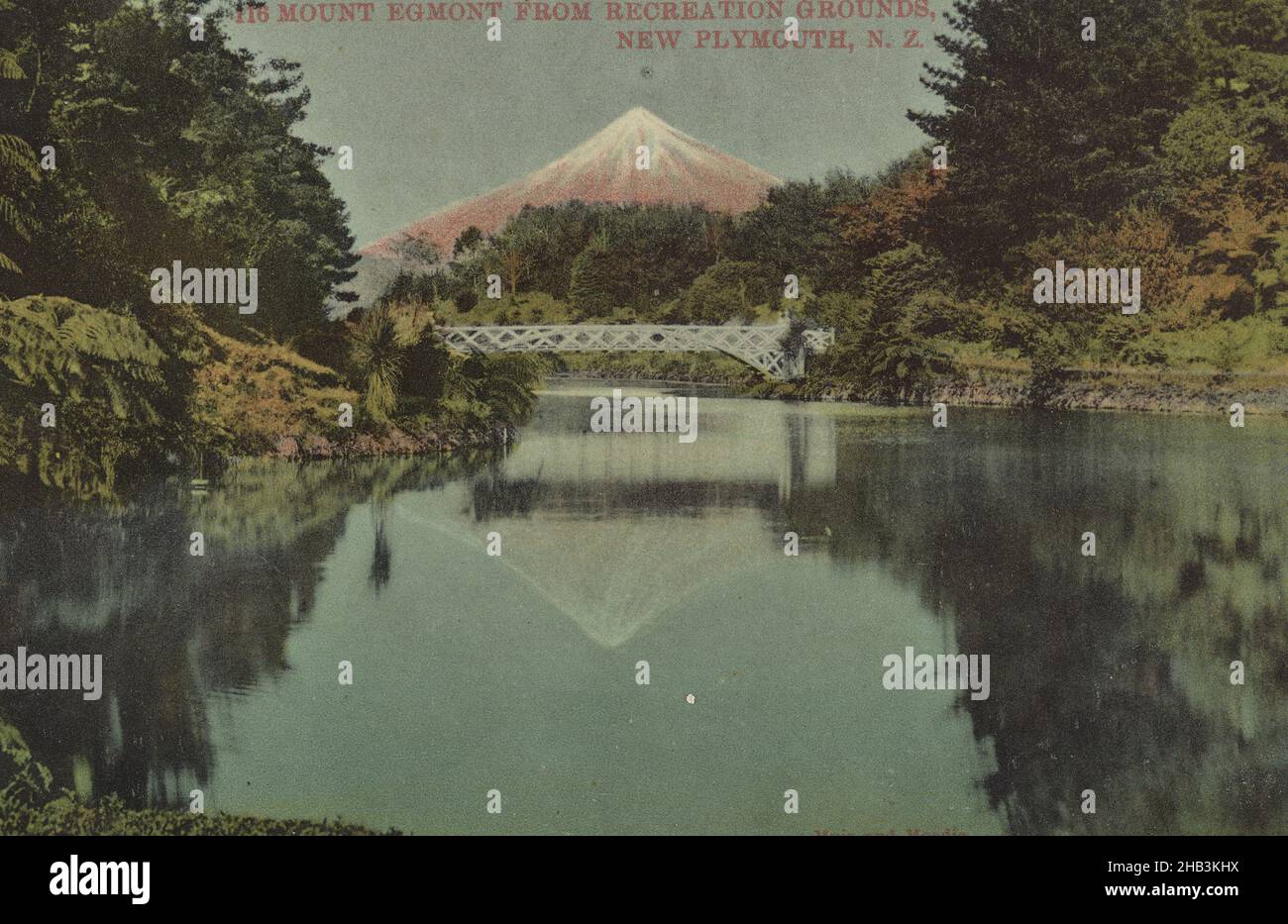 Mount Egmont from Recreation Grounds, New Plymouth, New Zealand, Muir