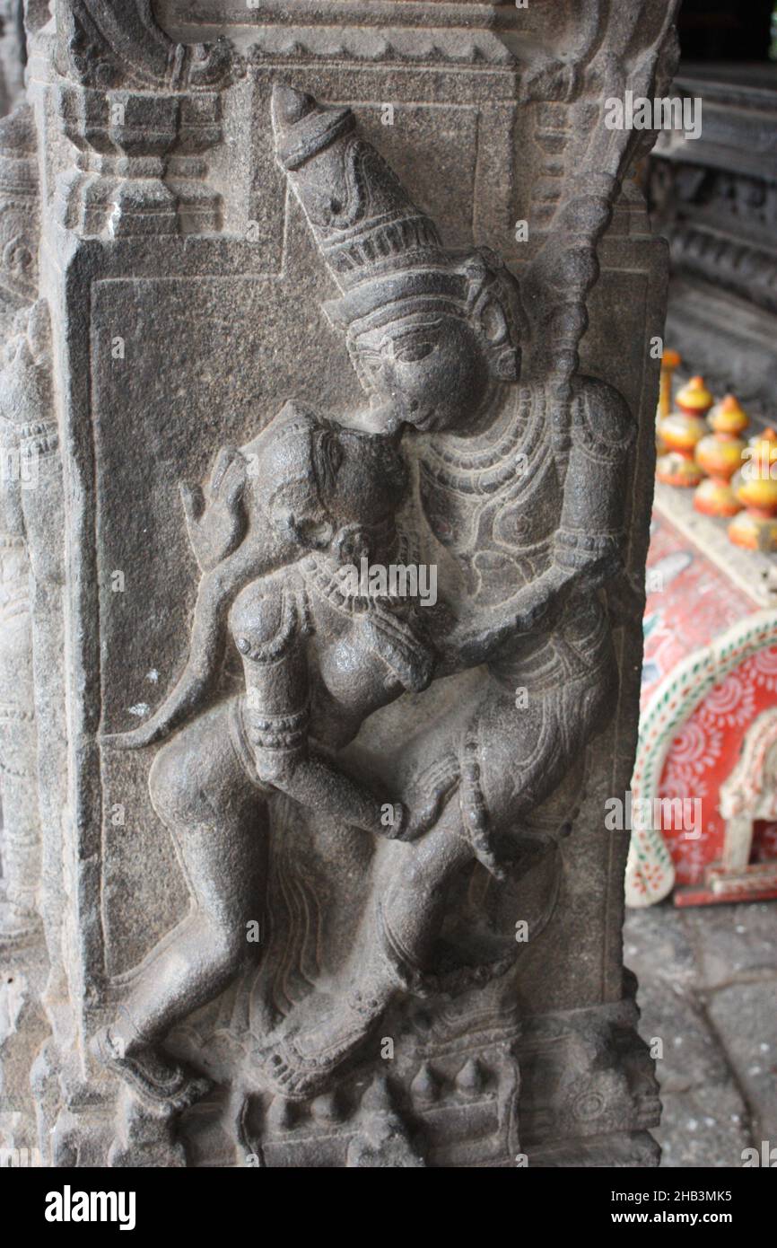 Bas-relief in Temples  Mamallapuram , Tamil Nadu,   India Stock Photo