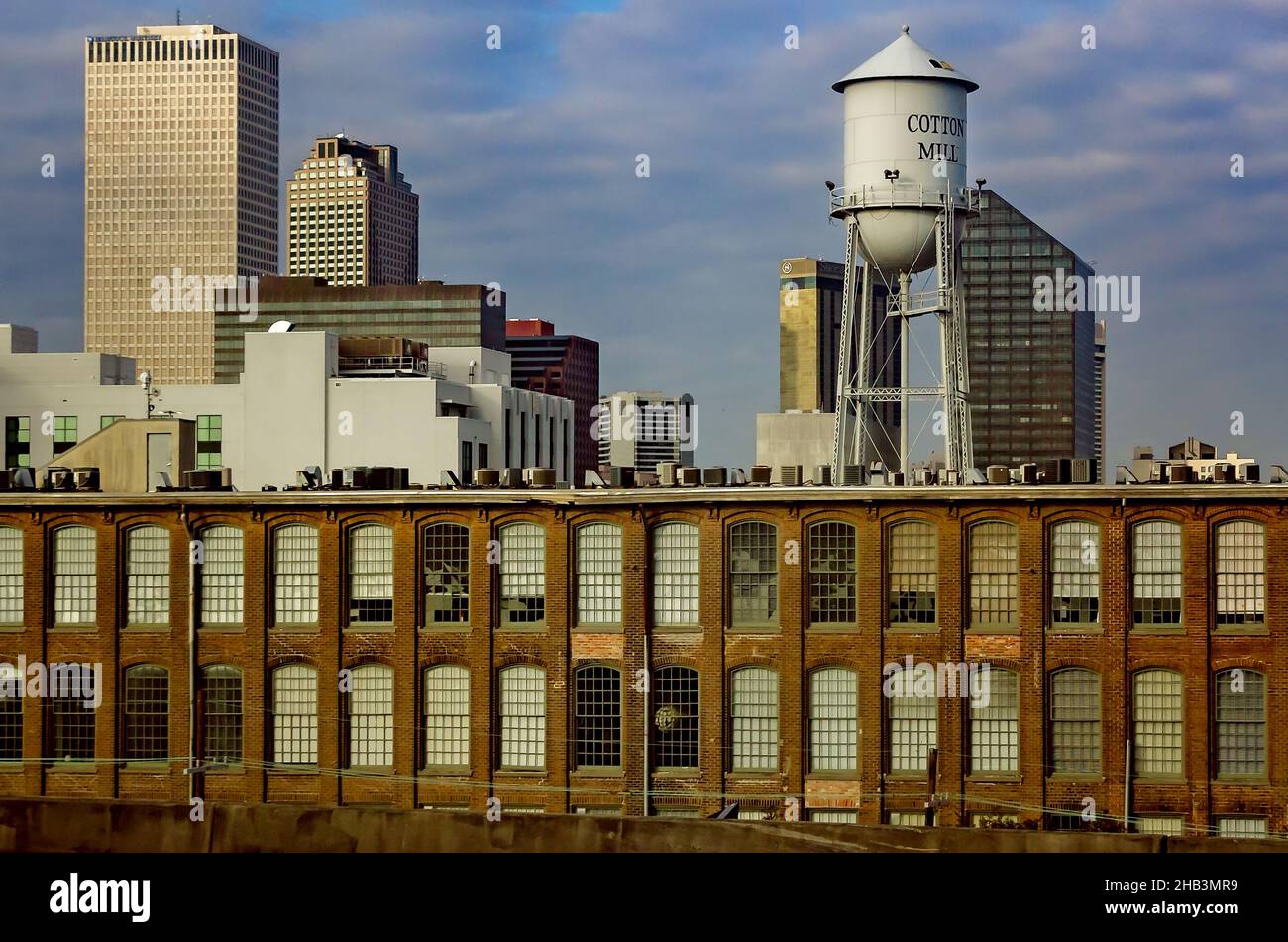 The Cotton Mill, which features a residential community in the old Maginnis Cotton Mill, is pictured, Dec. 13, 2021, in New Orleans, Louisiana. Stock Photo