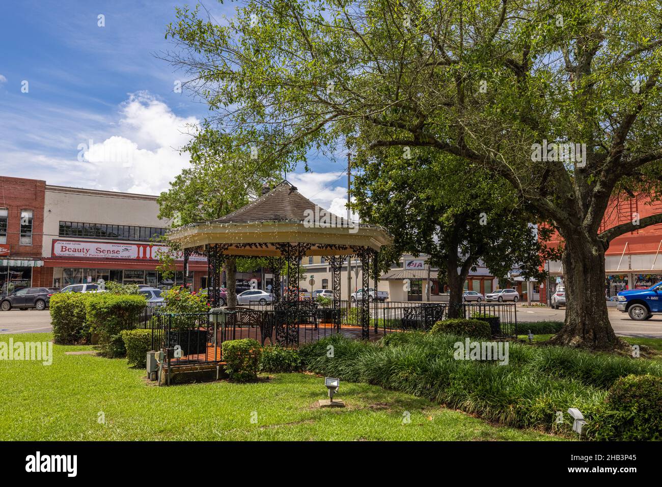 Carthage, Texas, USA June 28, 2021 Kiosk next to the Panola County