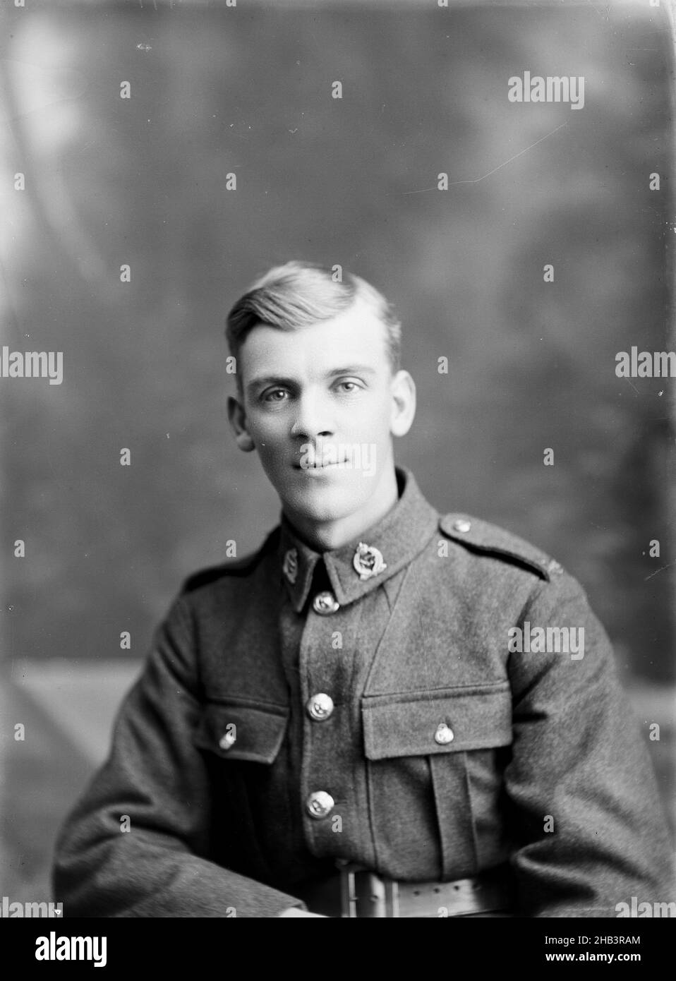 James Arthur Hoverd, Berry & Co, photography studio, 20 July 1918, Wellington, Private James Arthur Hoverd, service number 77670 Stock Photo