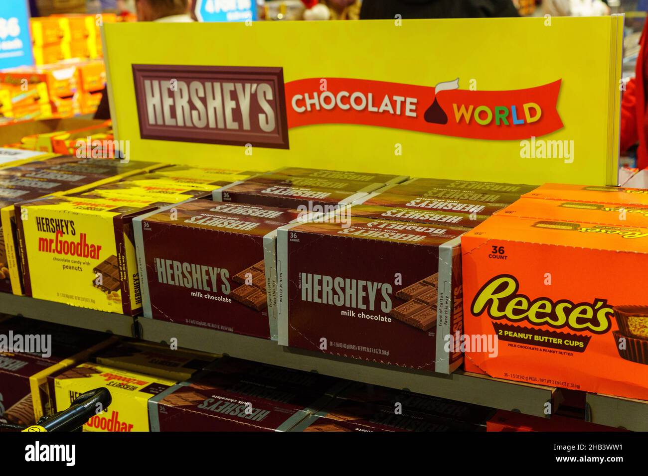Hershey, PA, USA December 3, 2021 Hershey Chocolate Candy gifts are
