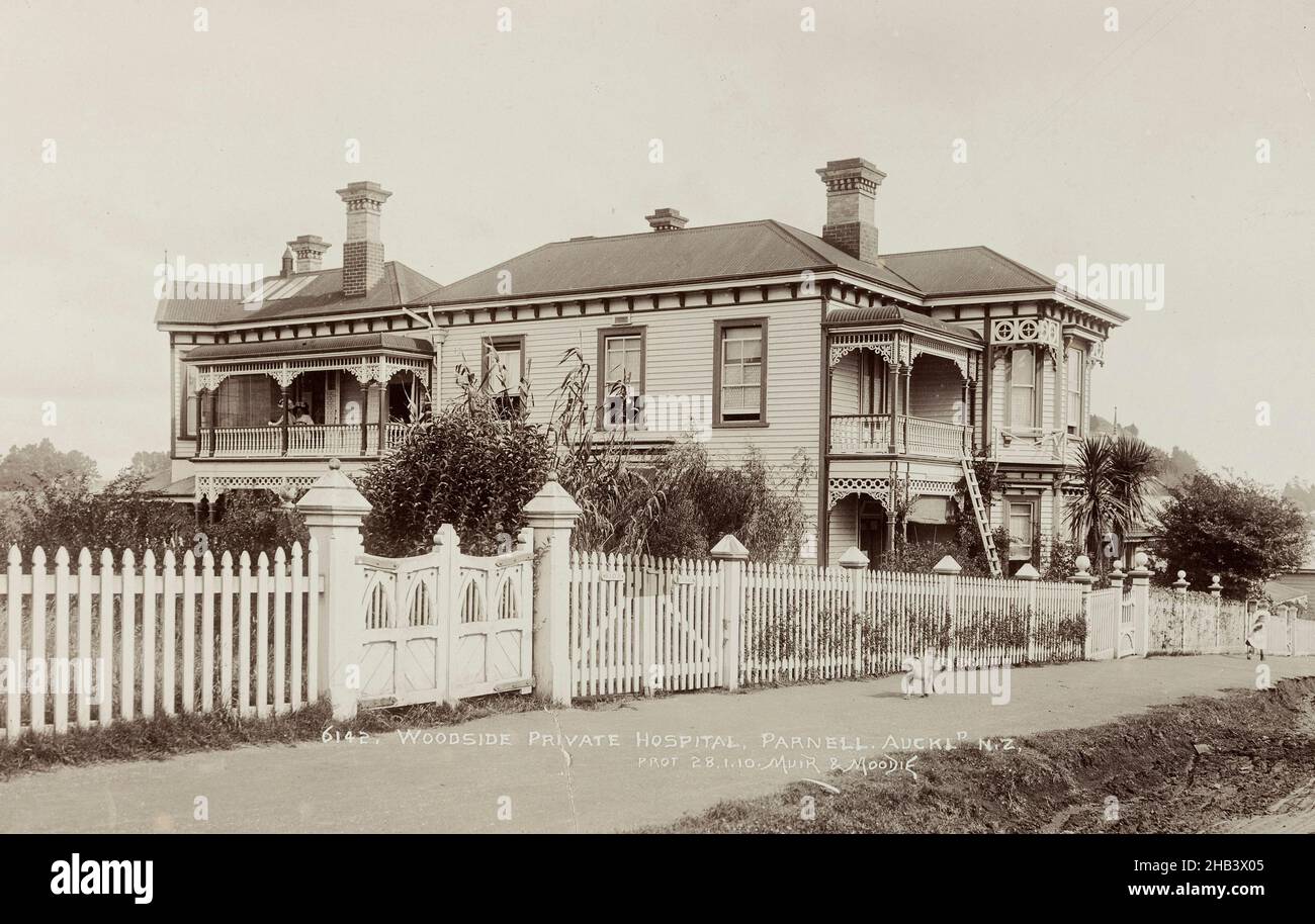 Woodside Private Hospital, Parnell, Auckland, Muir & Moodie studio, circa 1910, Auckland Stock Photo