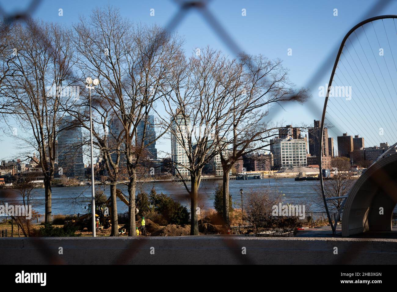 New York, USA. 12th Dec, 2021. Construction seen at the East River Park