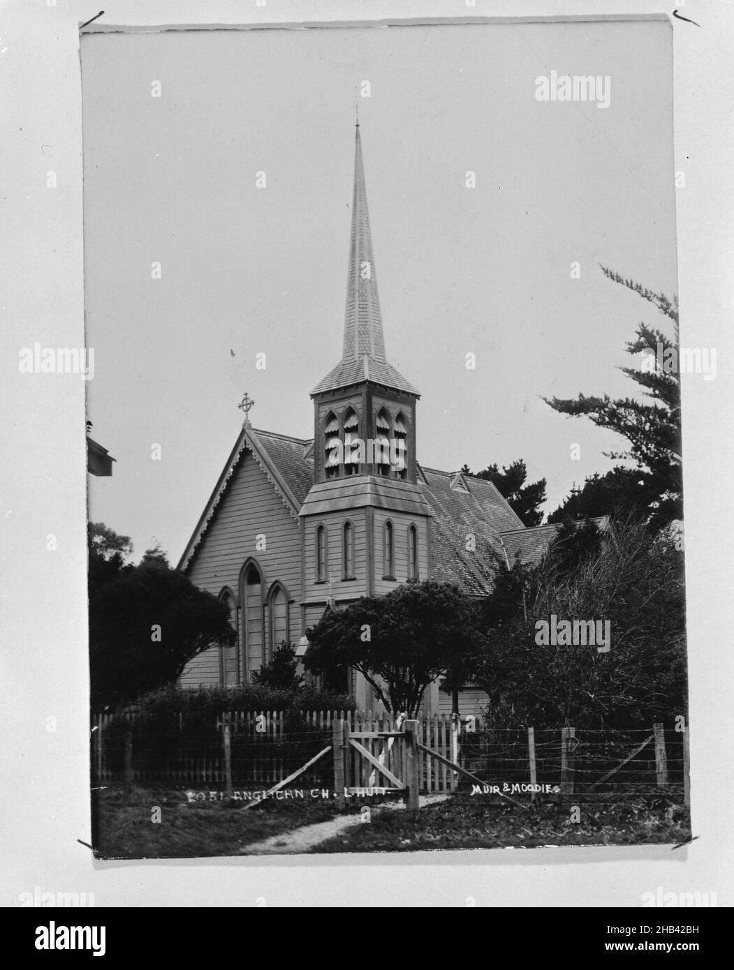 Copy of a photograph depicting Anglican Church, Lower Hutt, Muir