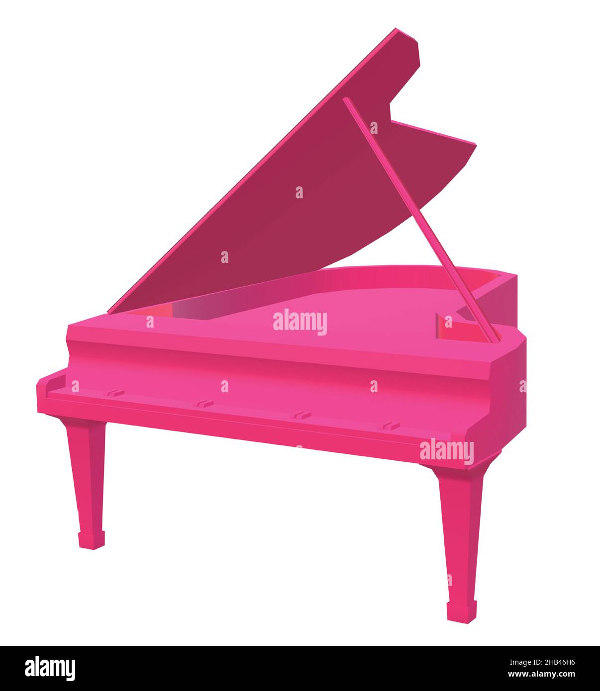 Pink Grand Piano Stock Vector