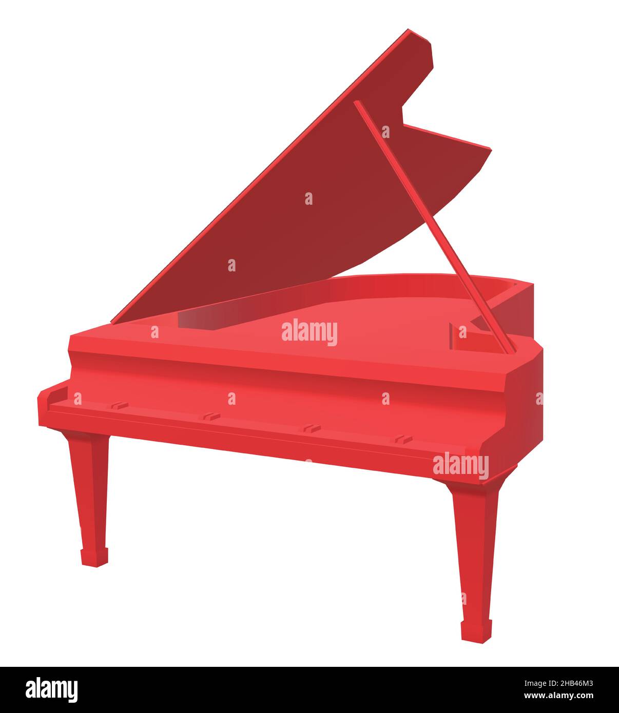 Red Grand Piano Stock Vector