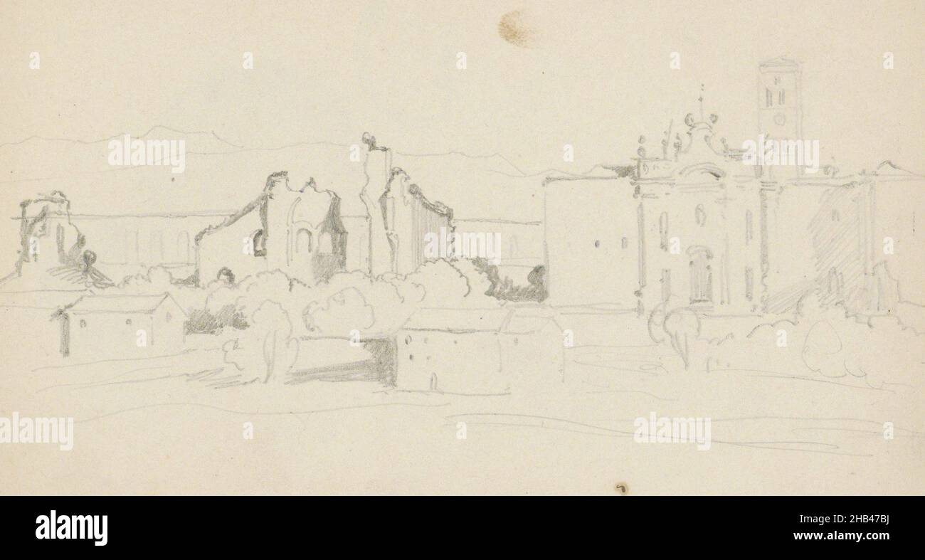 Sheet 4 recto from a sketchbook with 33 pages, Villa Wolkonsky in Rome, anonymous, 1841 Stock Photo