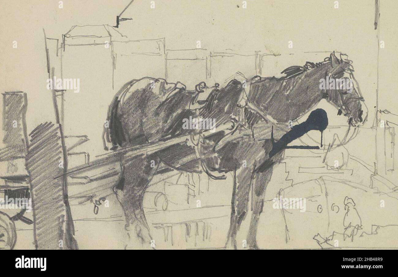 Sheet 11 recto from a sketchbook with 56 sheets, Draught horse, Cornelis Vreedenburgh, 1890 - 1946 Stock Photo