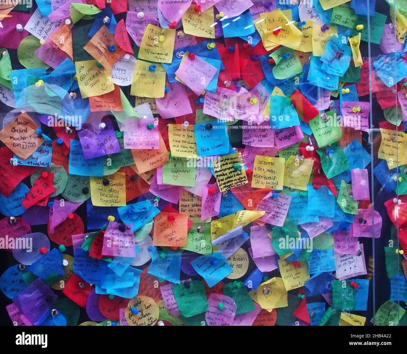 New York, USA. 16th Dec, 2021. The Wishing Wall in Times Square, where