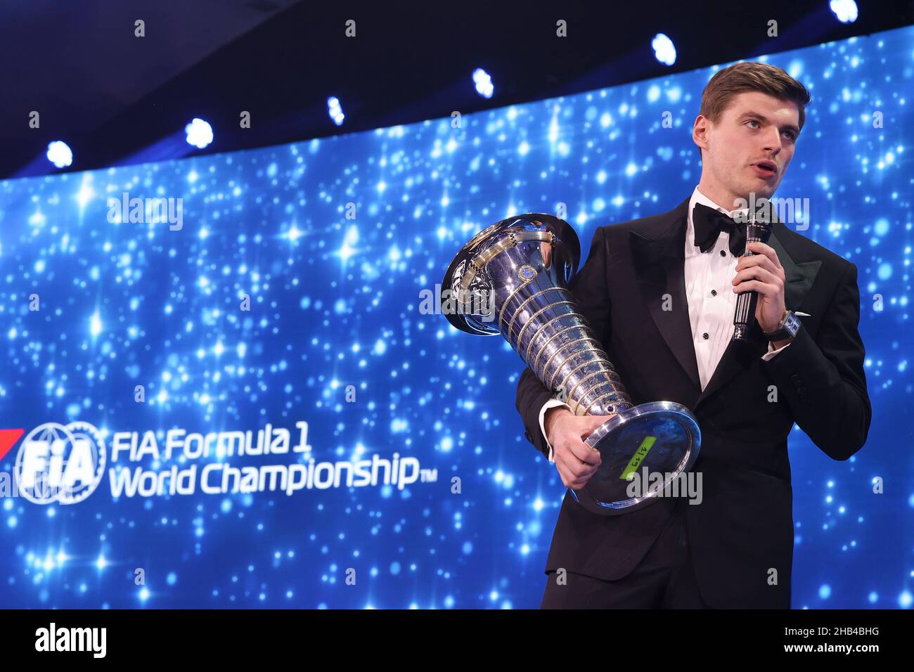 Paris, France. 16th Dec, 2021. Verstappen Max (nld), Winner of the FIA Formula One World Championship for Drivers, portrait during the 2021 FIA Prize Giving Ceremony, at the Carrousel du Louvre, on December 16 in Paris, France - Photo Germain Hazard / DPPI Credit: DPPI Media/Alamy Live News Stock Photo