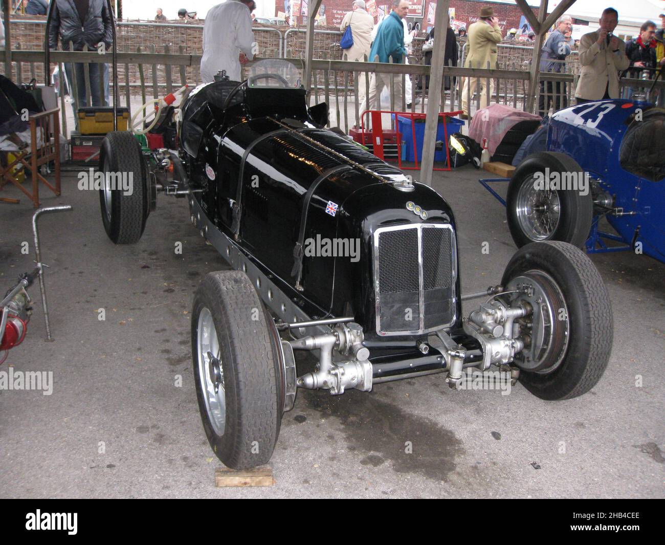 #15,1935 ex Raymond Mays ERA R4D in the paddock at the Goodwood Revival race meeting, 18th Sep 2009, to be driven by Mac Hulbert Stock Photo