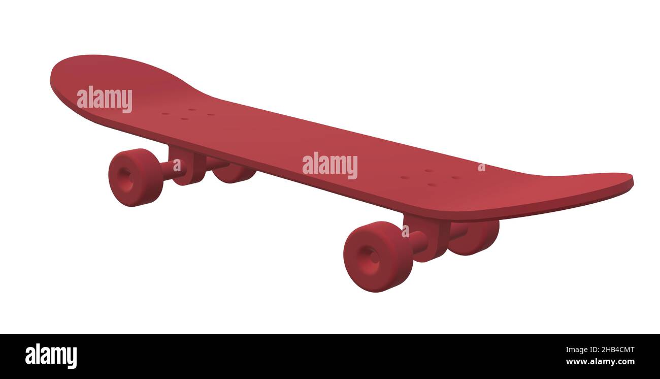 Dark Red Skateboard Stock Vector