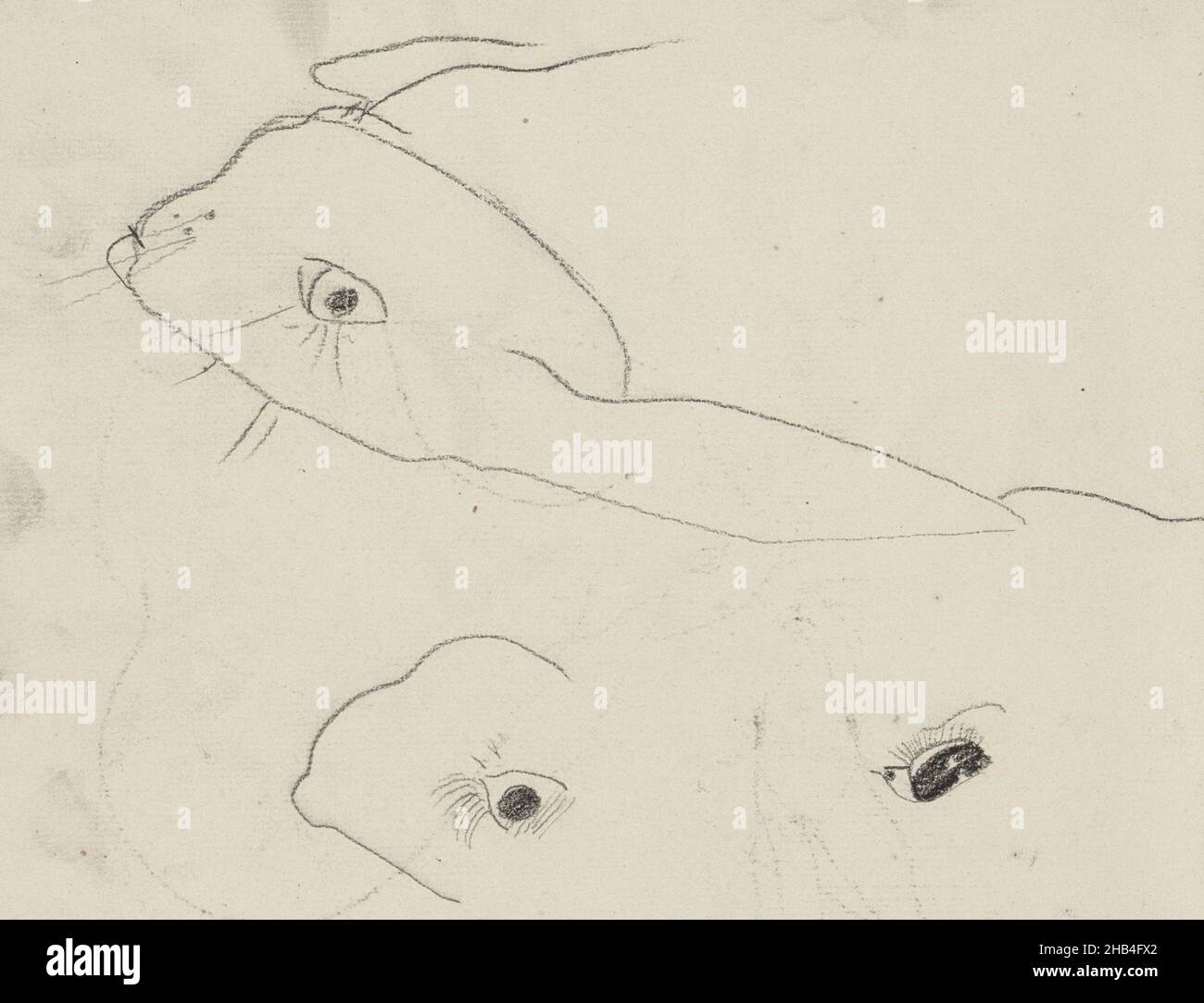 Sheet 41 verso from a sketchbook with 44 sheets, head and eyes of a ...