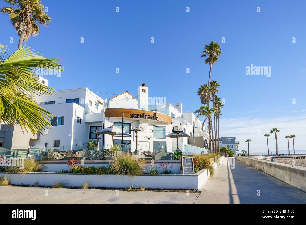Pismo Beach, California, USA- December 15, 2021 Sandcastle Hotel located  just steps from the Pismo Beach Pier, downtown restaurants, and Oceano  Dunes Stock Photo - Alamy