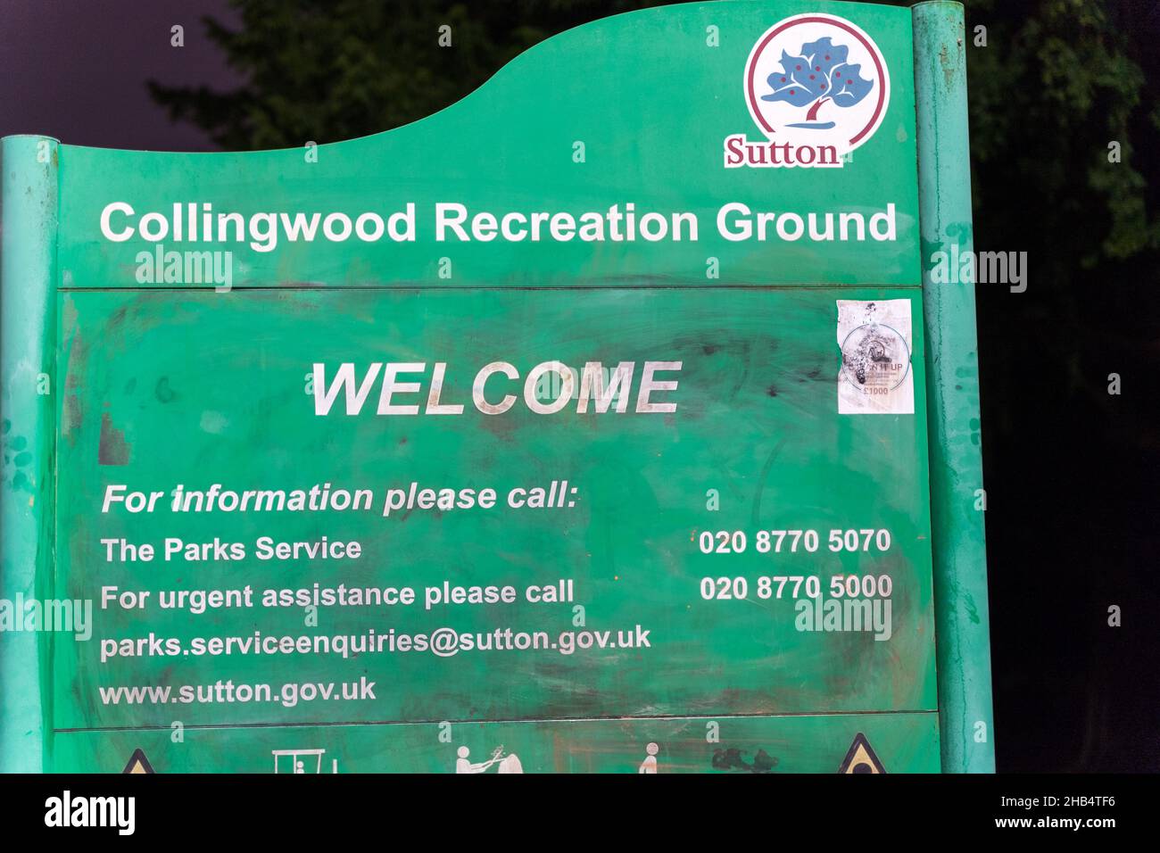 Collingwood recreation ground signage hires stock photography and