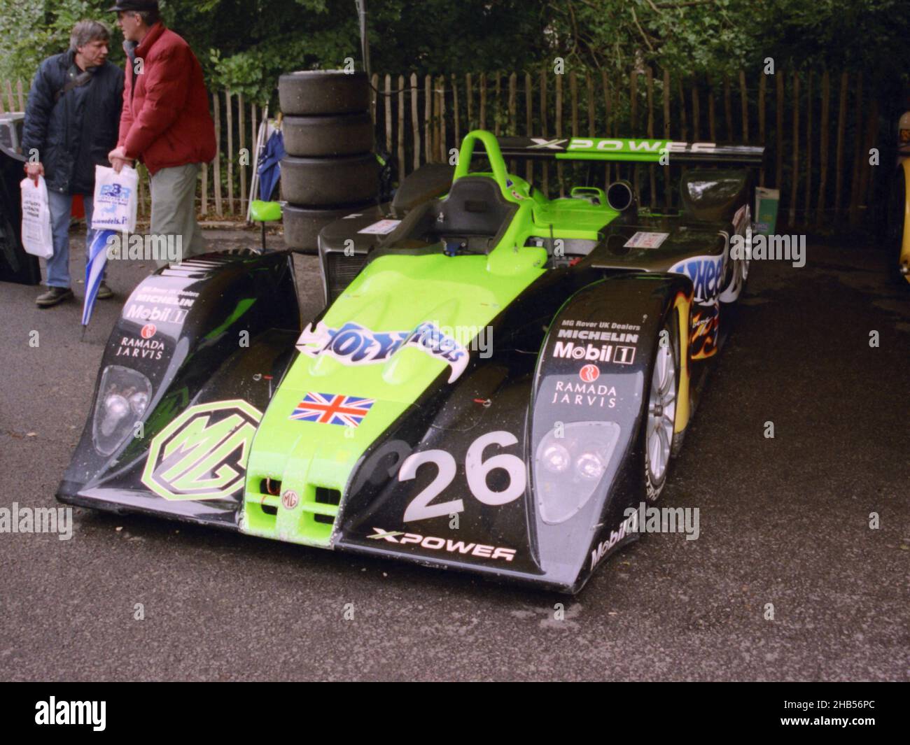 The 2002 MG-Lola EX257 which ran well (in the top 10) at the Le Mans 24 hour race 2002, until gremlins struck early Sunday morning. Pictured here at the 2002 Goodwood Festival of Speed.  The car was entered by the MG Rover Group (UK) to be driven by Julian Bailey and Rob Oldaker. Stock Photo