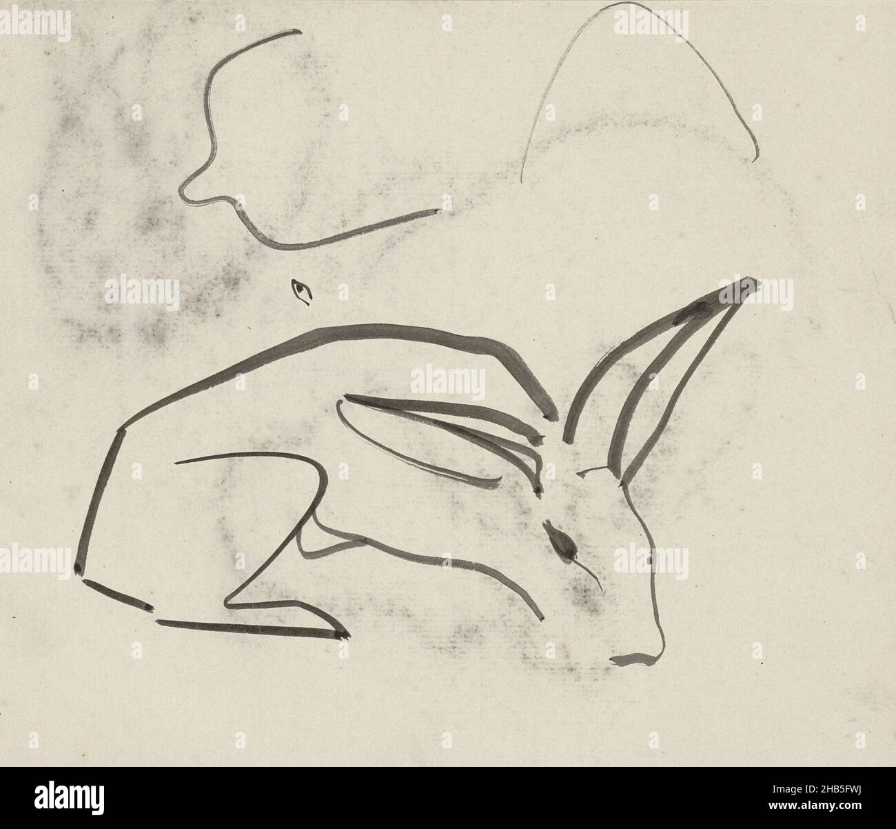 Sheet 37 recto from a sketchbook with 44 sheets, Rabbit, Carel Adolph ...