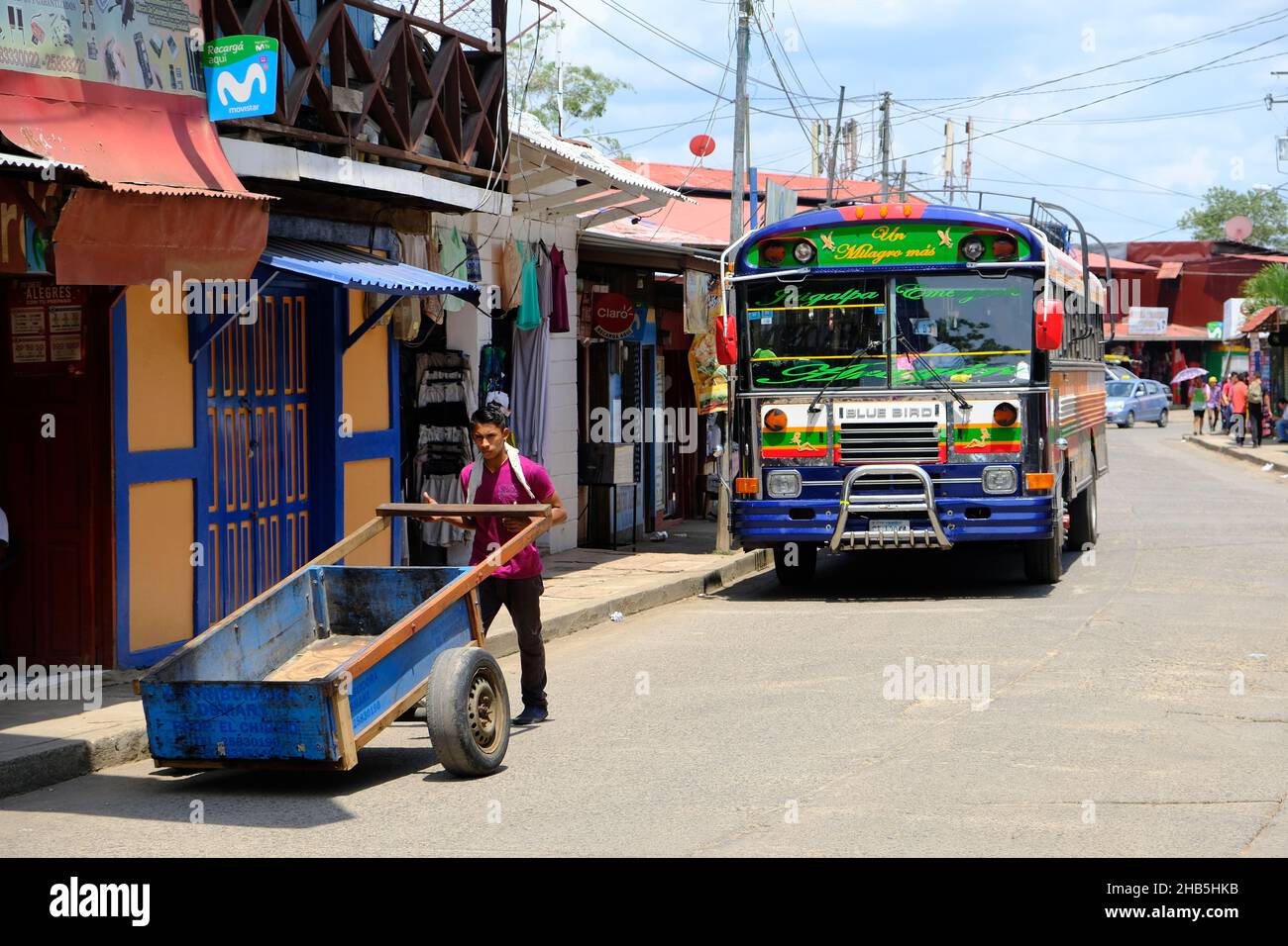 Nicaragua San Carlos - Public bus station Stock Photo
