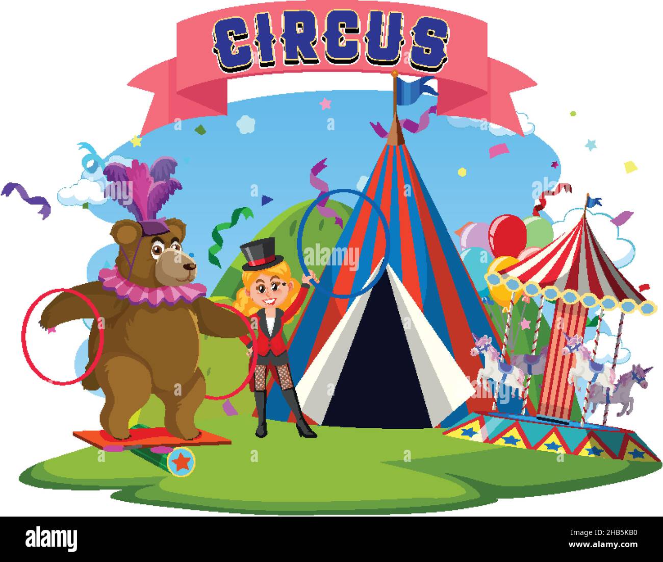 Circus theme park on isolated background illustration Stock Vector ...