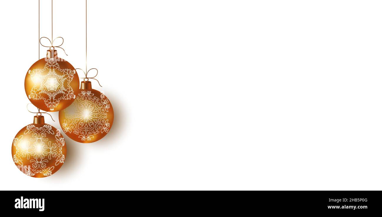 Golden New Year balloons on white background. New Year background with