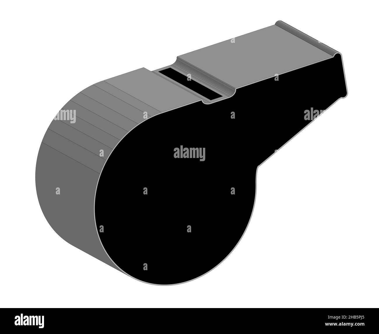 A typical Referee whistle isolated over a white background Stock Photo