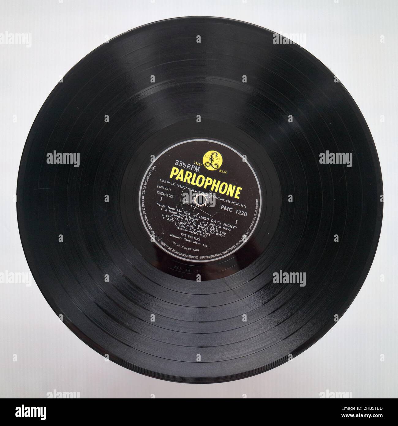 A Hard Day's Night vinyl album LP record by The Beatles - Original 1964 mono pressing. Stock Photo