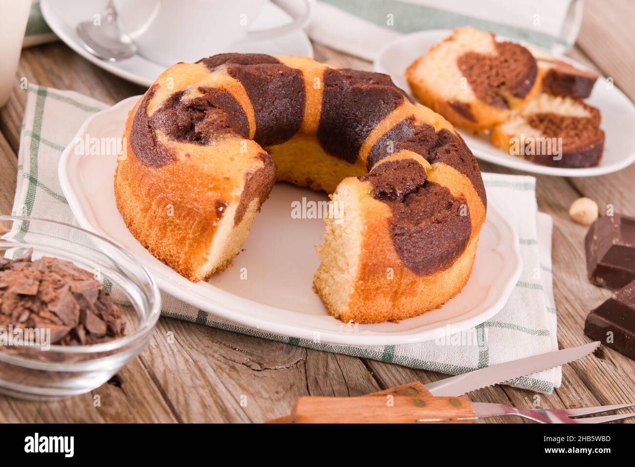 Marble ring cake Stock Photo Alamy