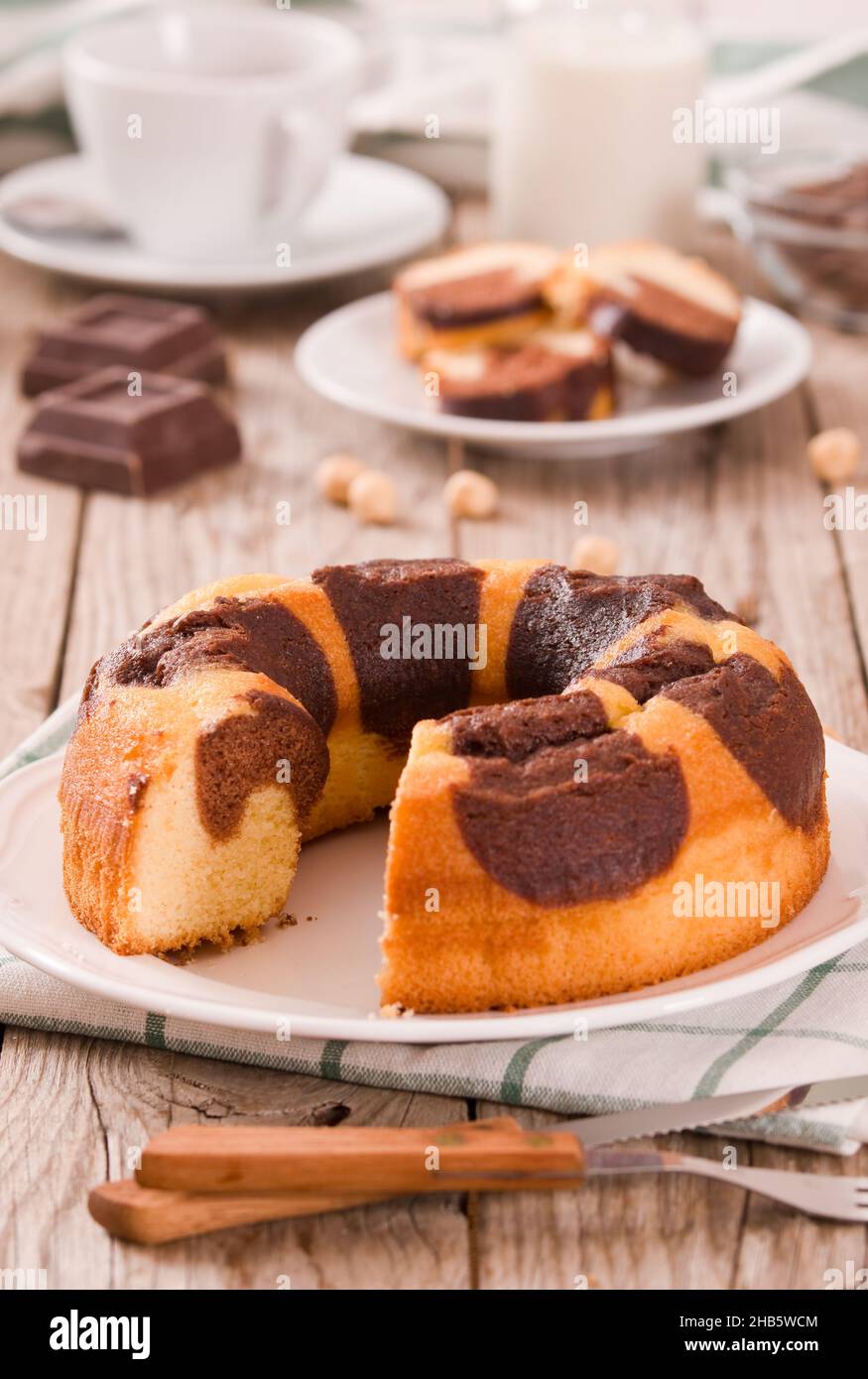 Marble ring cake Stock Photo Alamy