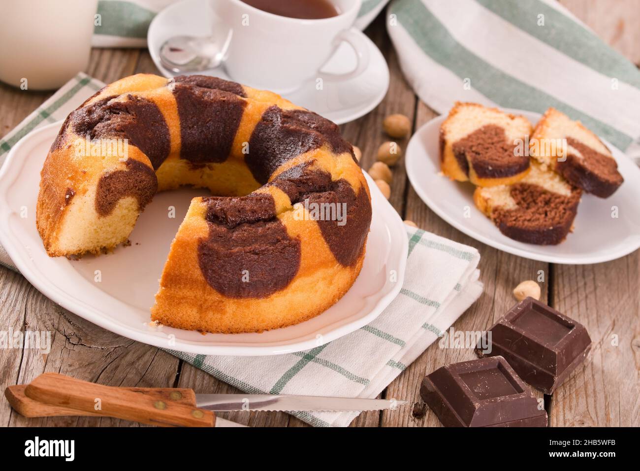 Marble ring cake Stock Photo Alamy