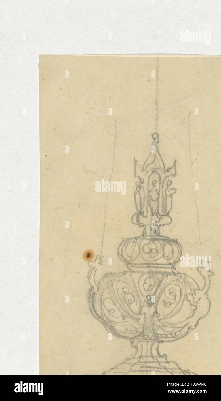 Incense holder, draughtsman: Firma Feuchère, Paris, c. 1830 - c. 1850, tracing paper, graphite (mineral), height 57 mm × width 100 mm Stock Photo