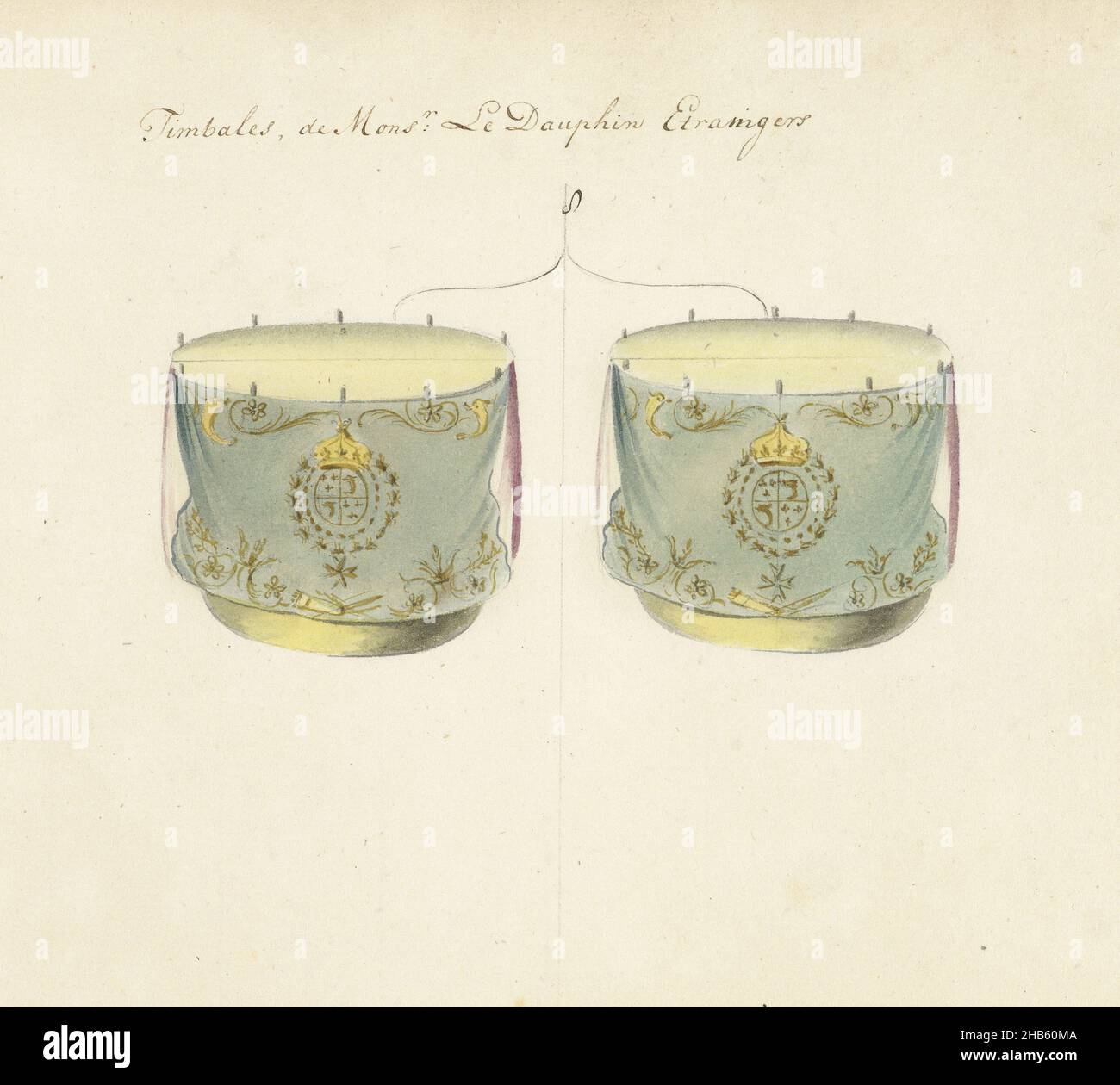 Two French timpani, captured in the battle of Oudenaarde, 1708