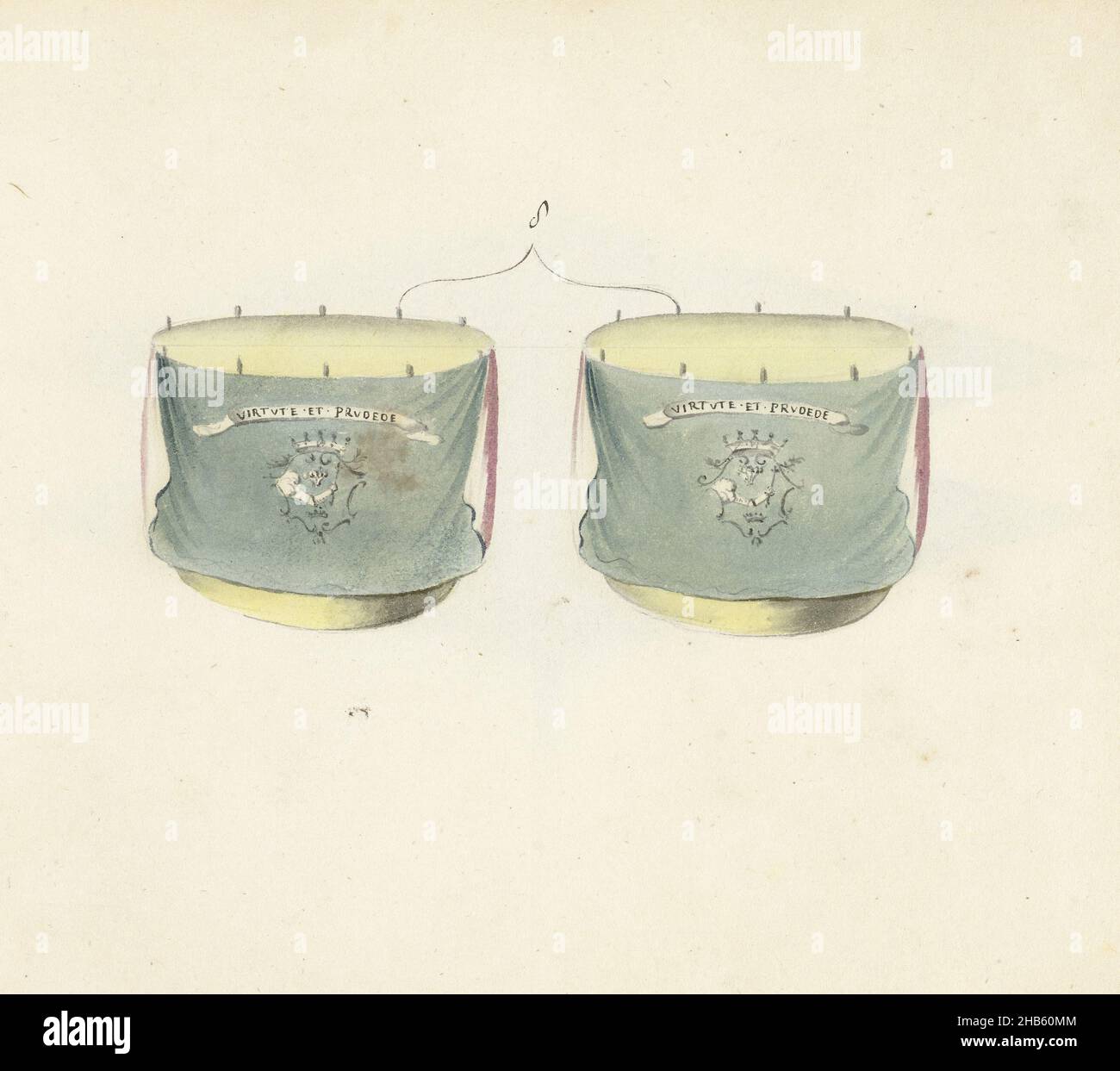 Two French timpani, captured at the battle of Oudenaarde, 1708, Two