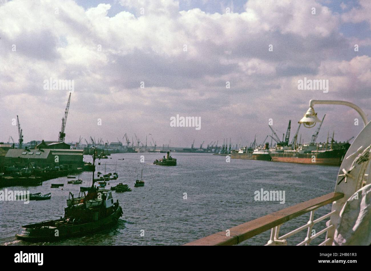 TS Leda, Bergen to Newcastle ferry ship, arrival harbour port Newcastle upon Tyne North Sea to