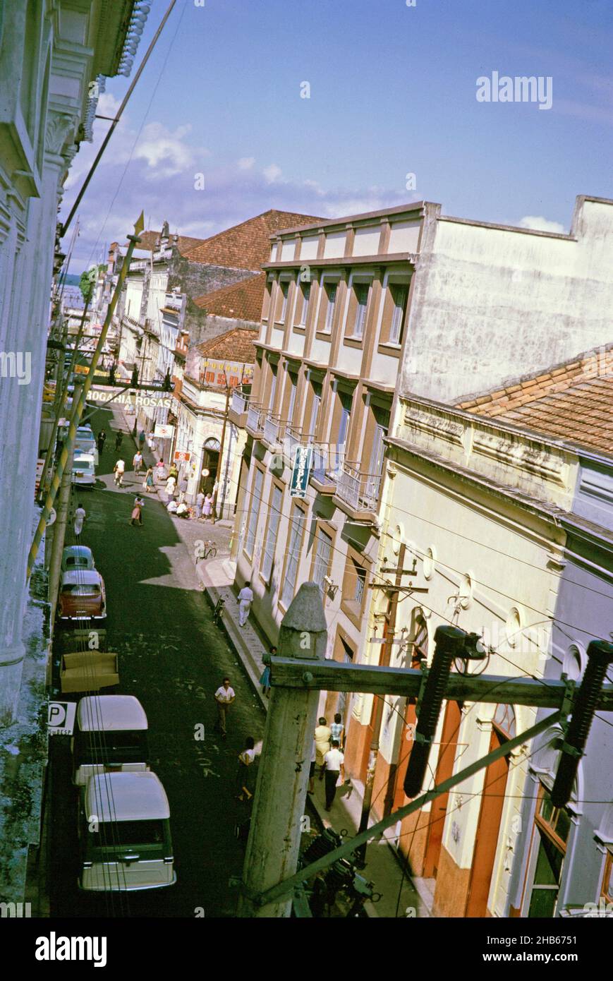 Historic Buildings In City Centre Street Of Manaus Brazil 1962 Stock historic-buildings-in-city-centre-street-of-manaus-brazil-1962-stock