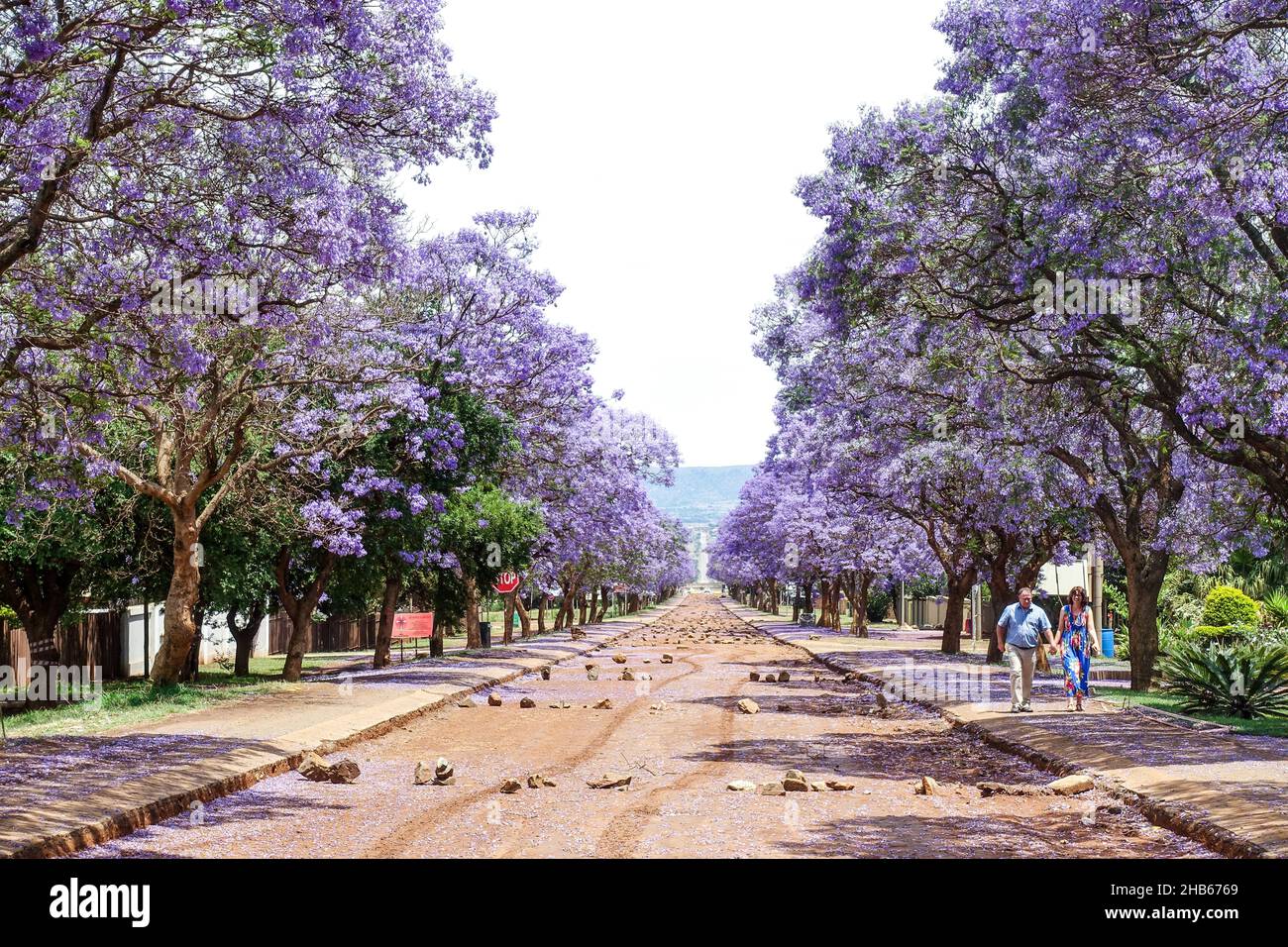 Road in construction in Lydenburg, South Africa Stock Photo