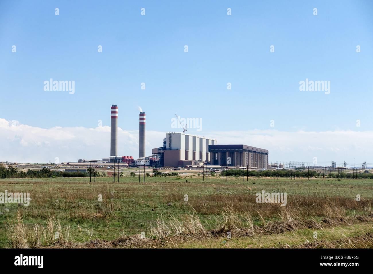 Kusile coal-fired power station, Mpumalanga, South Africa, on a clear blue sky day Stock Photo