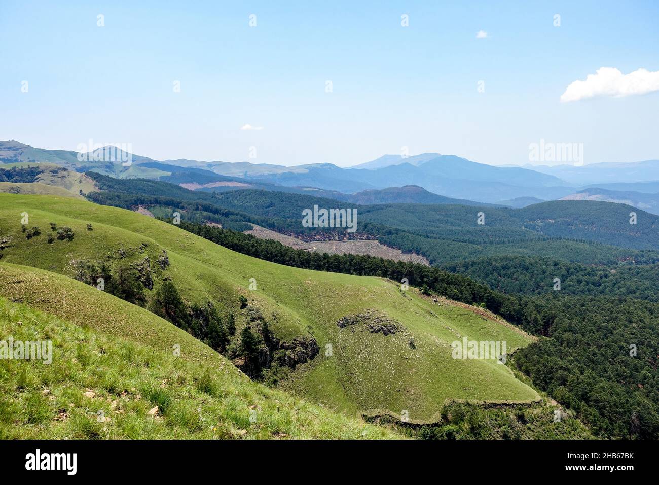 Rolling hills at Long Tom Pass, panorama route, South Africa Stock Photo