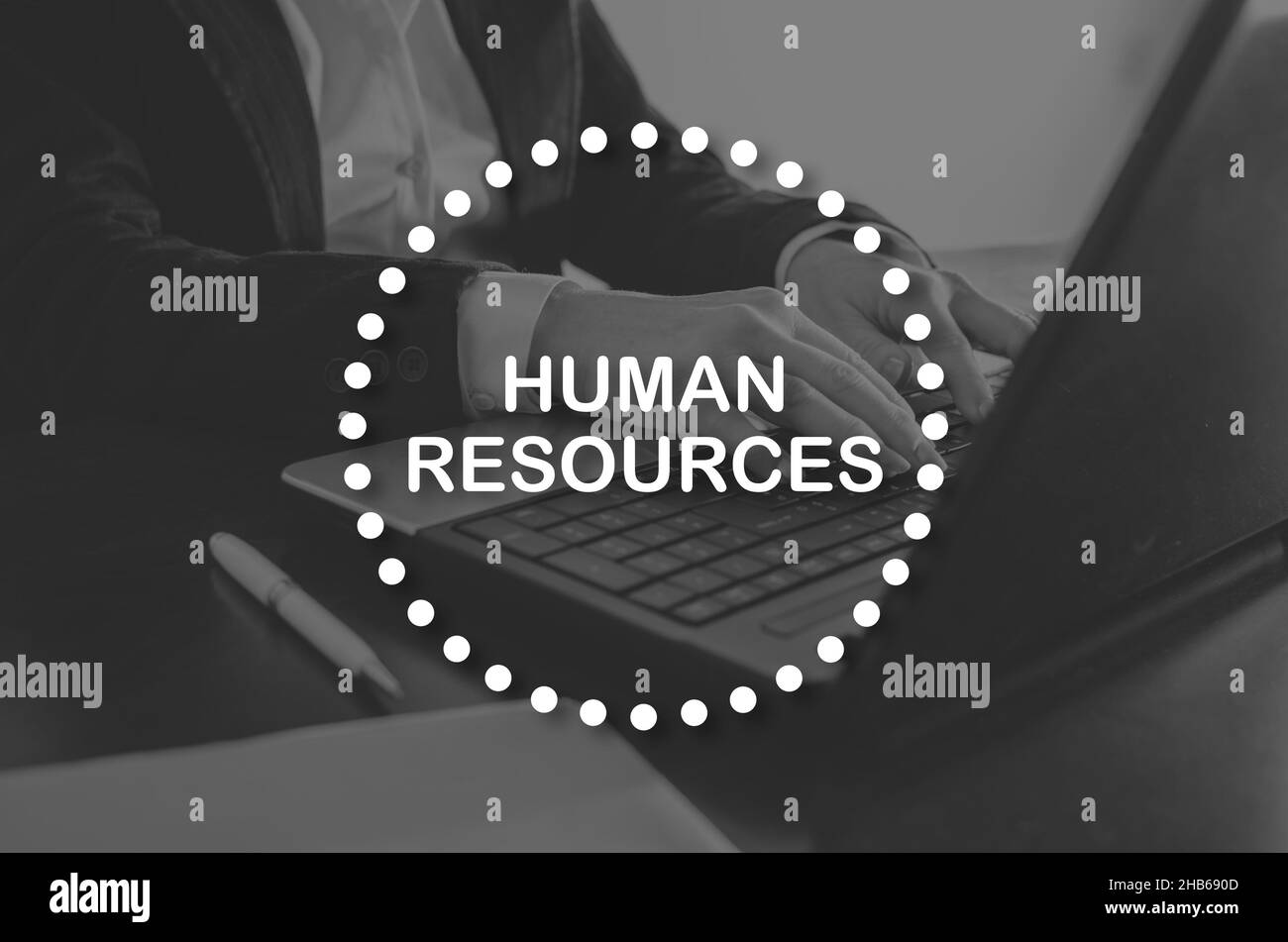 Human resources concept illustrated by a picture on background Stock Photo