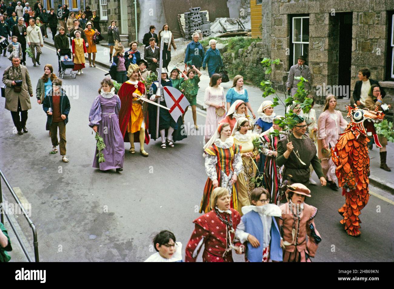 Flora Day, Hal-al-Tow ceremony, Helston, Cornwall, England, UK 1973 Stock Photo