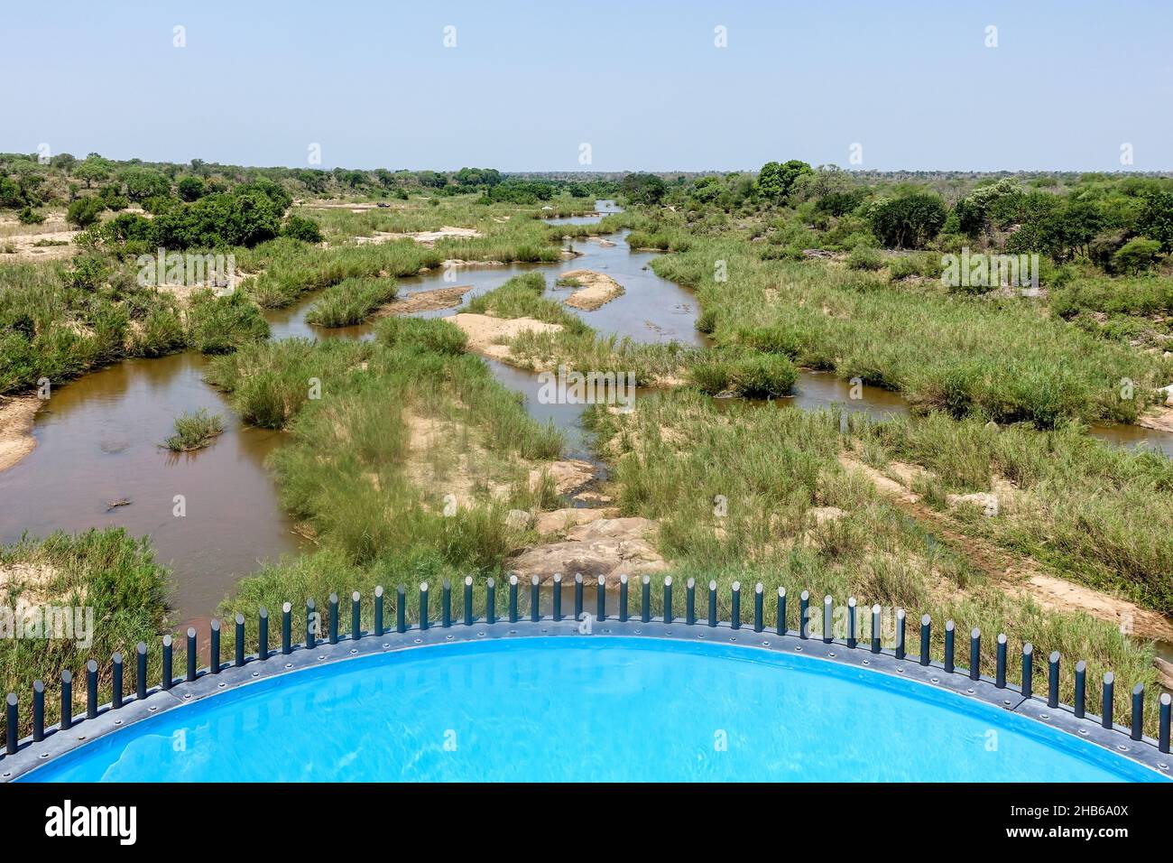 Swimming pool in the Kruger National Park, South Africa Stock Photo
