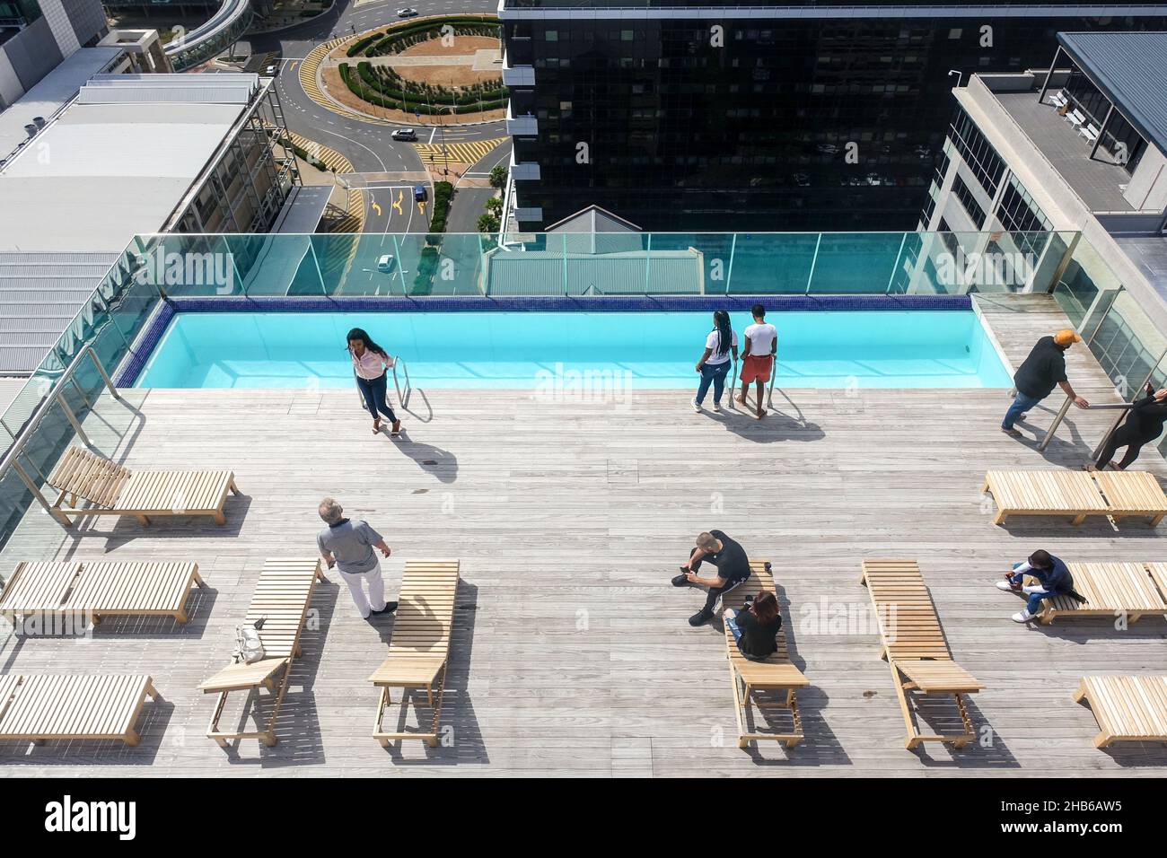 Swimming pool on top of the Cape Town skyline in 2021 Stock Photo