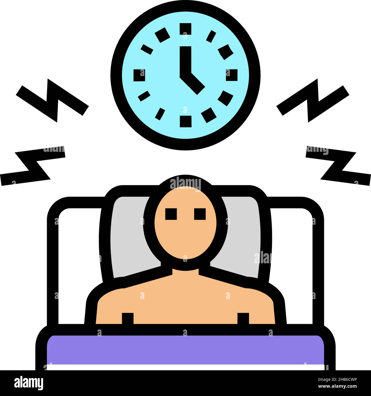 waking up too early color icon vector illustration Stock Vector