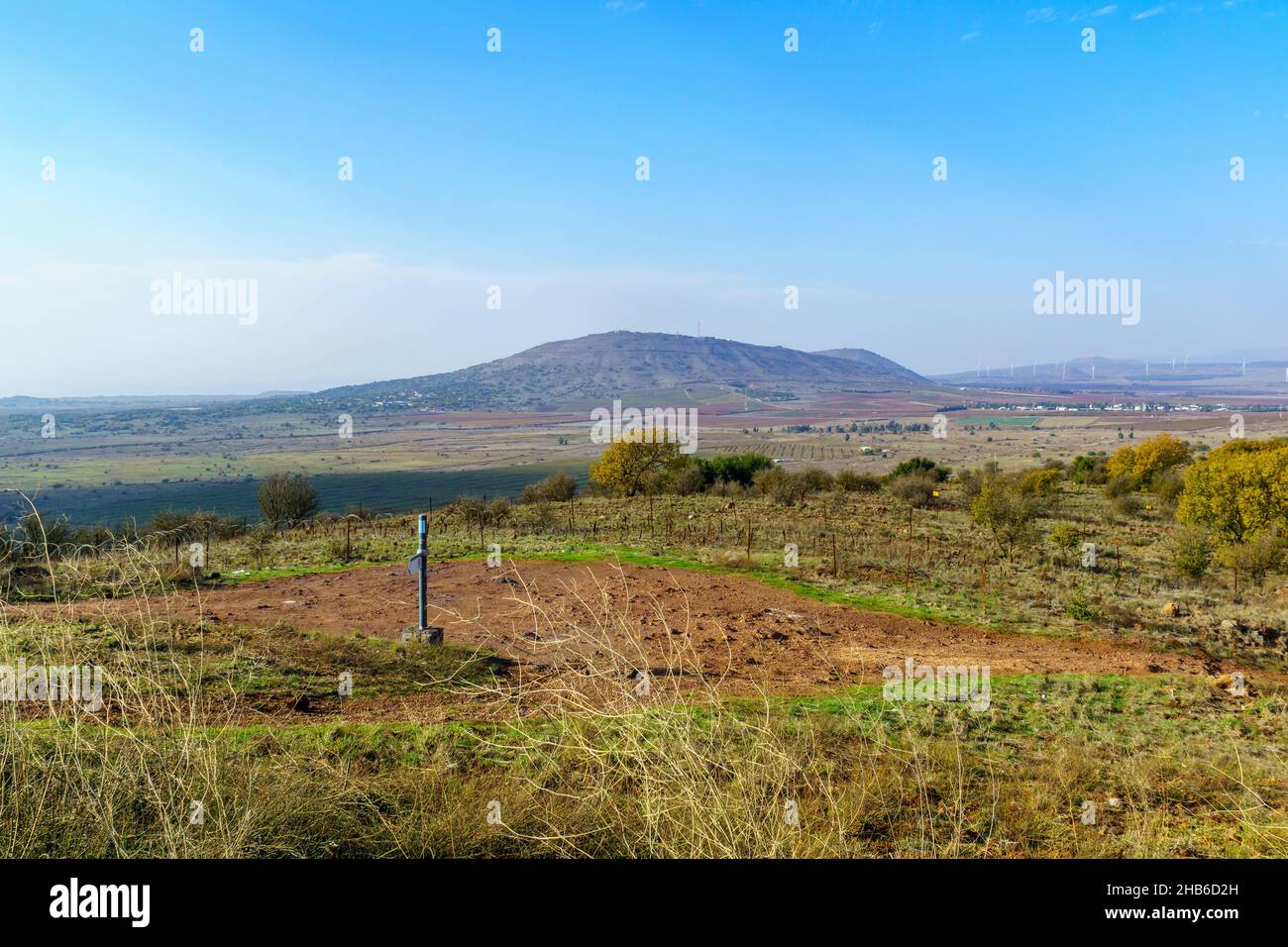 View Avital Mountain and the Golan Heights landscape. Northern Israel ...