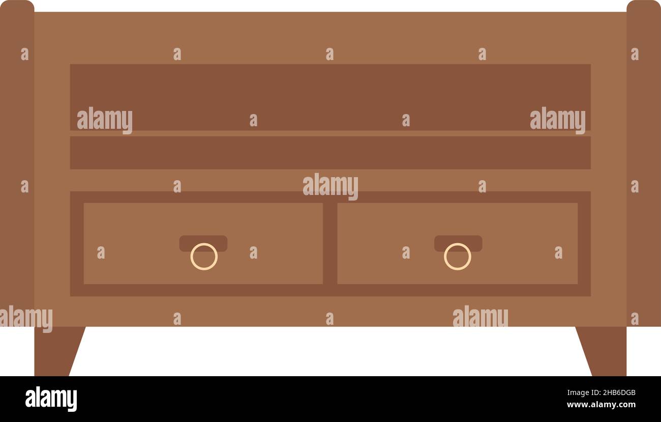 Wooden home drawer semi flat color vector object Stock Vector