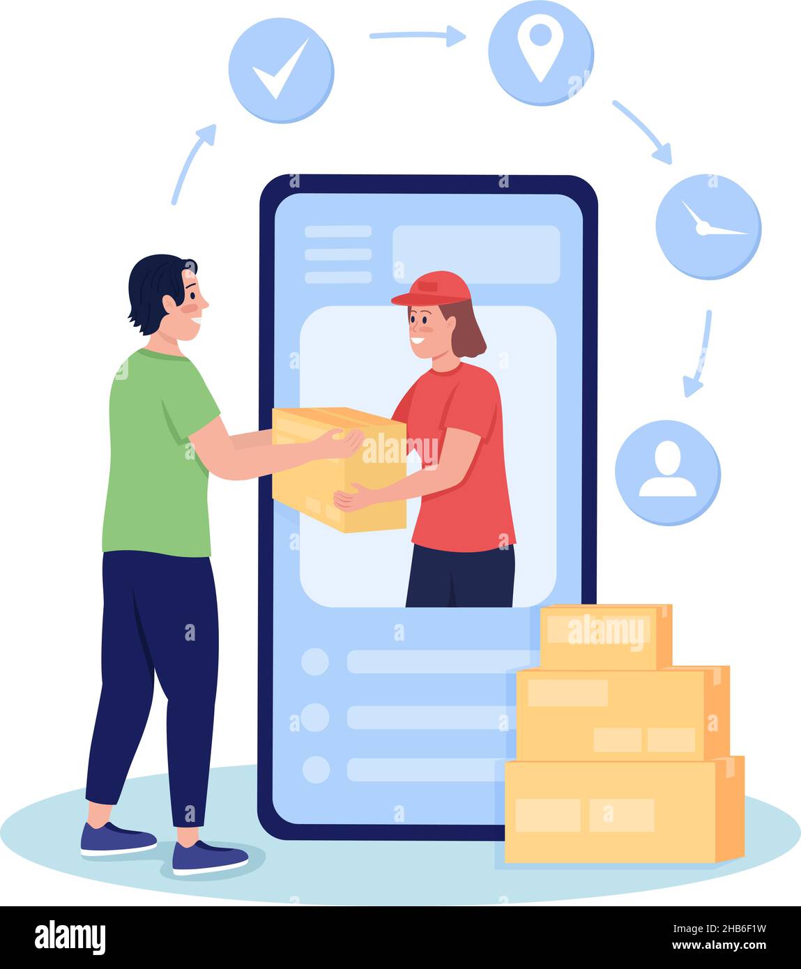 Online service for delivery flat concept vector illustration Stock ...