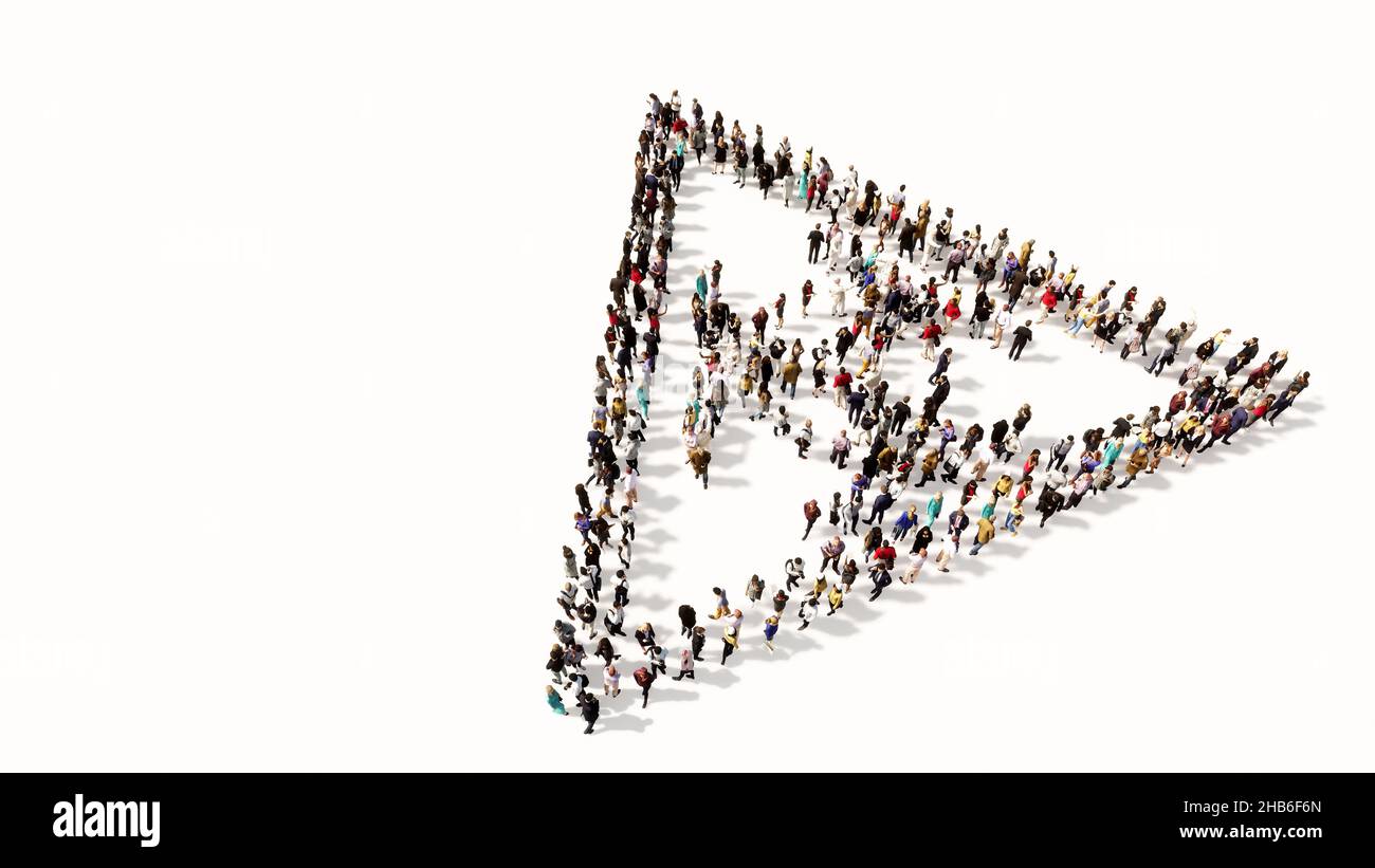 Concept conceptual large community of people forming toxic icon. 3d ...